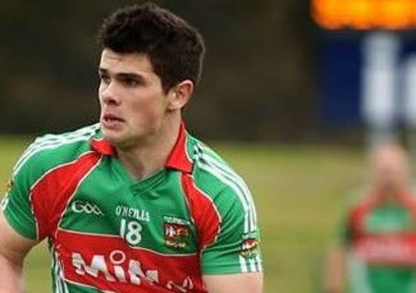 The late Slaughtmanus GAA player Kevin King pictured here in the 2014 Championship final. Photo by Dessie Loughery