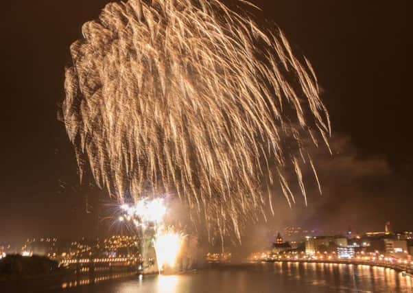 Fireworks explode over the River Foyle during the HalloweÃ¢Â¬"en Carnival in Derry-Londonderry which this year celebrates itÃ¢Â¬"s 30th anniversary and has entertained and entrapped tens of thousands of people over the last four days. Picture Martin McKeown. Inpresspics.com. 31.10.16