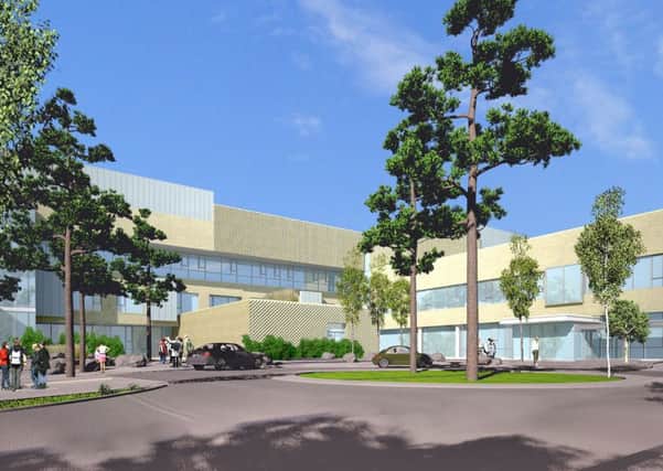 Artist's impression of how the forecourt of the new Radiotherapy Unit will look when it is opened.