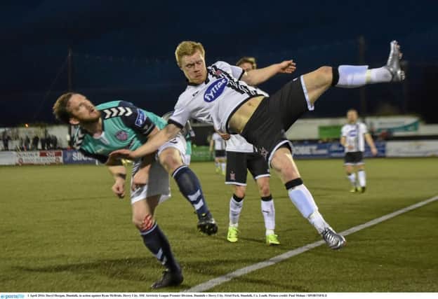 TITLE TALK . . .  Derry City skipper, Ryan McBride wants to bring Dundalk and flying winger, Daryl Horgan, crashing back down to earth next season as City go for the 2017 title.