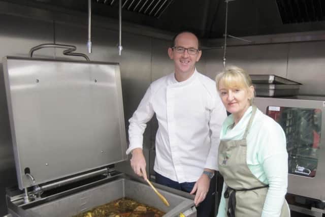 Carol Banahan pictured with Brian McDermott, manager of the Foodovation Centre at North West Regional College in Derry.