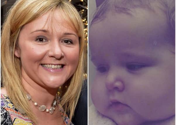 Erin Hutcheon now and as a baby.