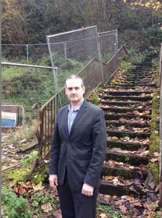 SDLP Councillor Martin Reilly pictured at the Quarry Steps.