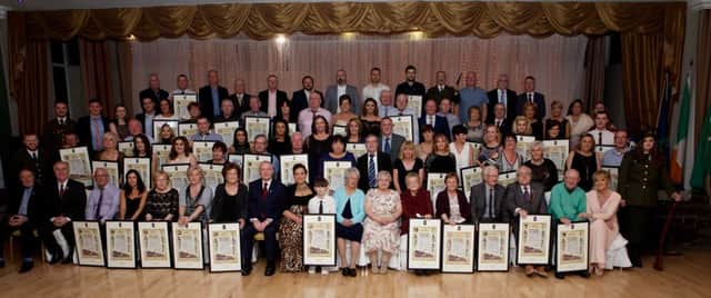 The families of Derry Volunteers with special commemorations presented to them during the event. (Photo - Tom Heaney, nwpresspics)