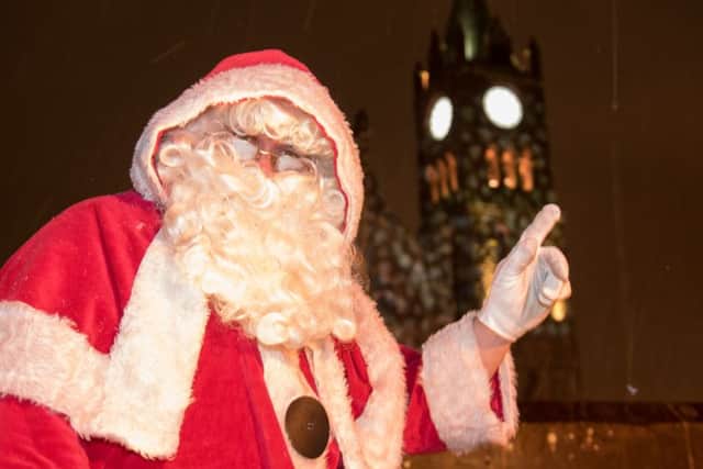Santa makes Derry his number one stop off as he switch on the Christmas Lights in Guildhall Square. Picture Martin McKeown. Inpresspics.com. 17.11.16