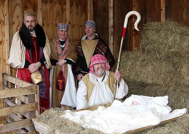 The Three Kings with Joseph and the baby Jesus at the Live Crib in Dungiven last year. INLV5115-211KDR
