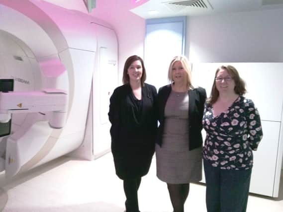 L-R: Deborah Kerr, Lead Treatment Radiographer, Jean Simpson, Radiotherapy Services Manager and Elaine Reilly, Lead Pre-Treatment Radiographer.