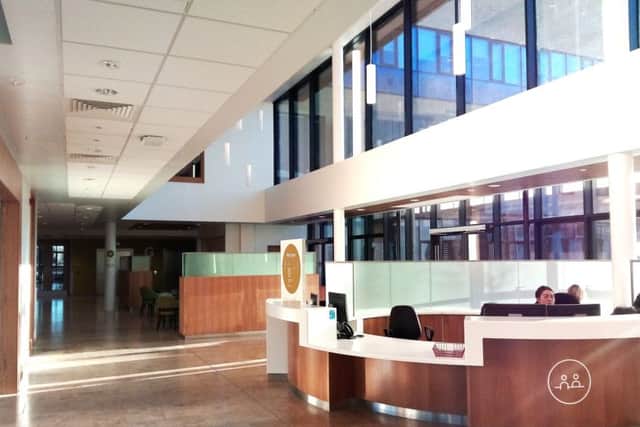 The reception area at the North West Cancer Centre.