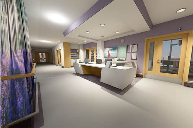 Example of the new staff bases in the new North Wing ward block at Altnagelvin Hospital.