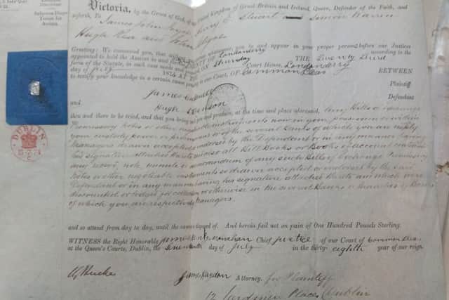 Court document from the 1870s.