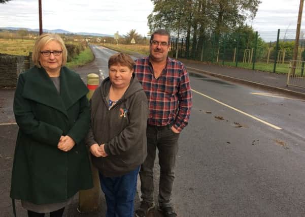Sinn Fein councillor Brenda Chivers with local Drumsurn Community Association members, Winnie McAteer and Brendan McAteer.