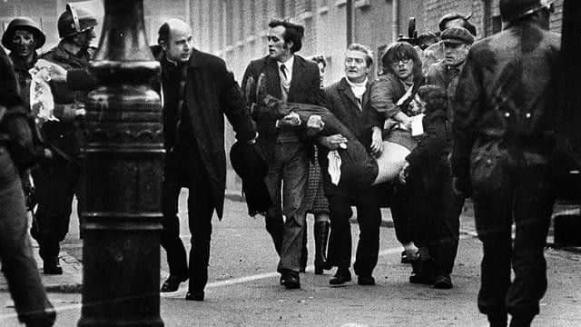 Thirteen unarmed men were shot dead in the Bogside on Bloody Sunday.