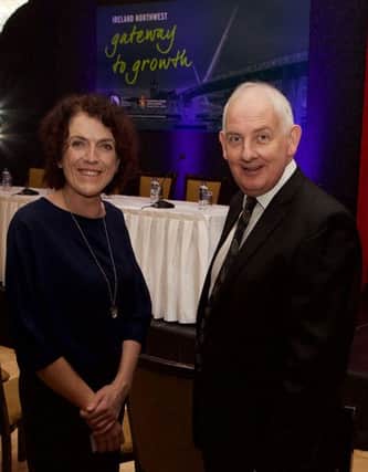 Michael Gallagher, Strategy Manager, Derry City & Strabane District Council and Loretta McNicholas, Research and Policy Manager, Donegal County Council. (Photo - Tom Heaney, nwpresspics)