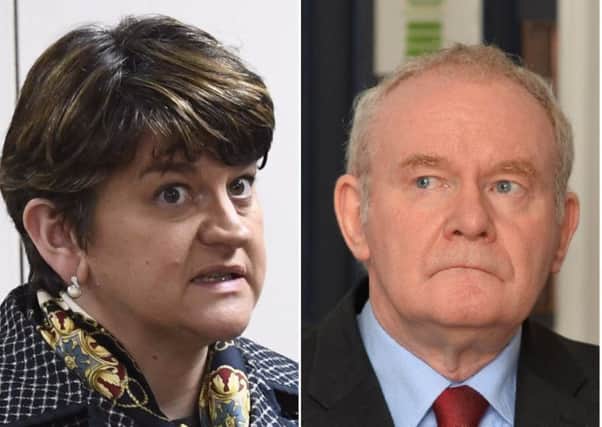 Arlene Foster and Martin McGuinness.  (Photos: Colm Lenaghan/Pacemaker Press)