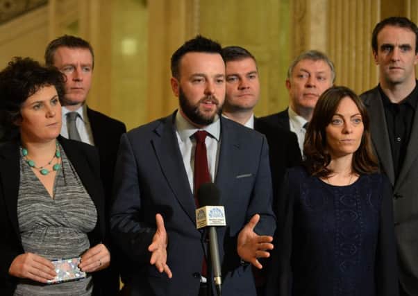 SDLP Leader Colum Eastwood at Stormont yesterday as the row over the failed RHI scheme continued. (Photo Colm Lenaghan/Pacemaker Press)