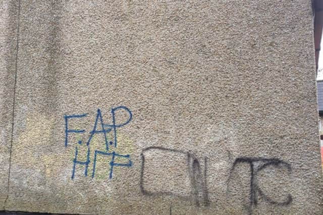 Some of the graffiti daubed on the family home.