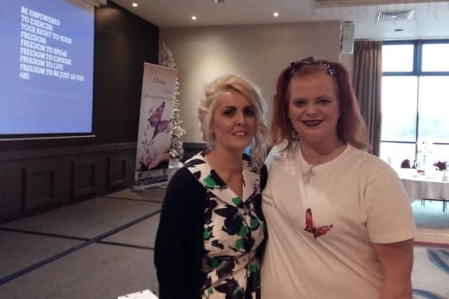 Donna-Maria Logue, founder of La Dolce Vita Project in Derry with abuse survivor Vanessa Craig.