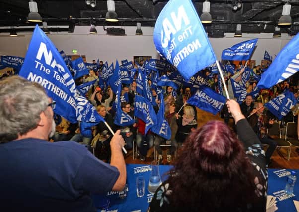 30/11/2016
NASUWT teaching union stage a one-day strike at the Europa Hotel on Wednesday