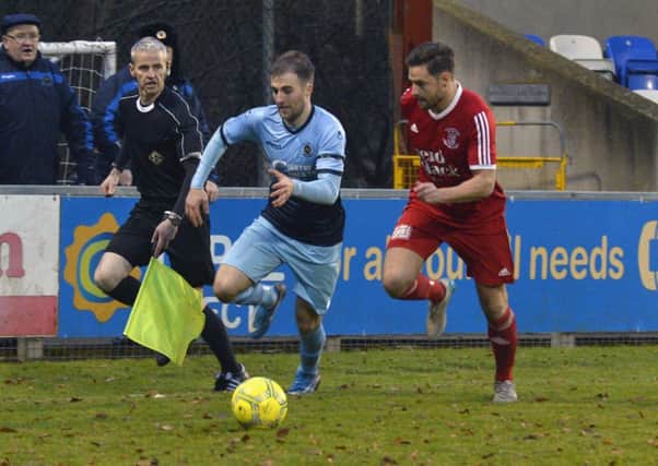 Institute winger Stephen Curry scored twice at Ballyclare Comrades on Saturday.