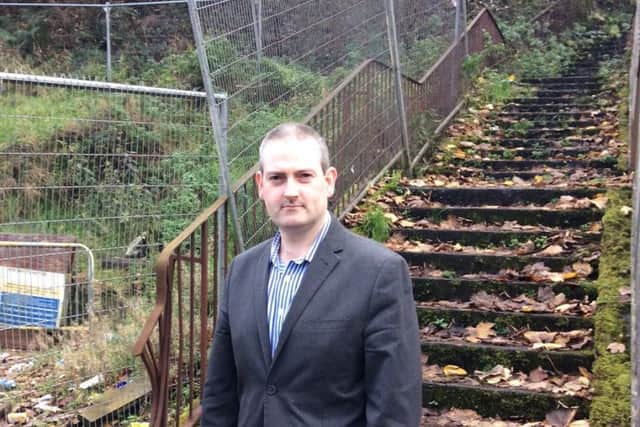 SDLP Councillor Martin Reilly at the Quarry steps.