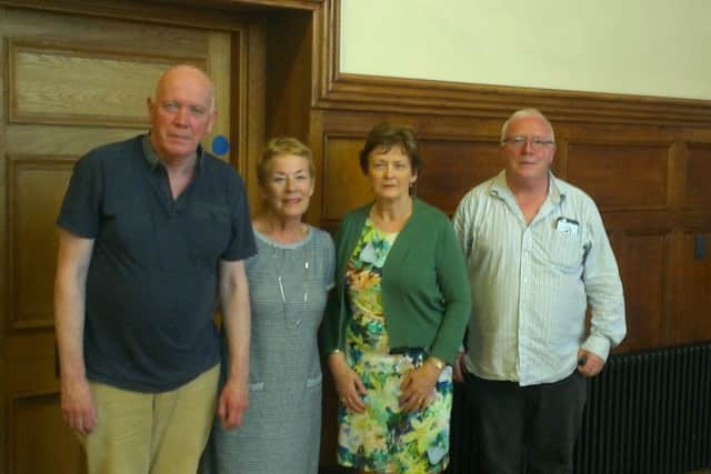 Northlands Chief Executive Declan Doherty, Board Member Kathleen Harrigan, Company Secretary Mairead Grant and Chairman of the Board Brian Hegarty pictured outside the Council Chamber back in July.