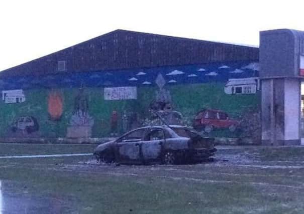 The car which was burnt out in Galliagh overnight.