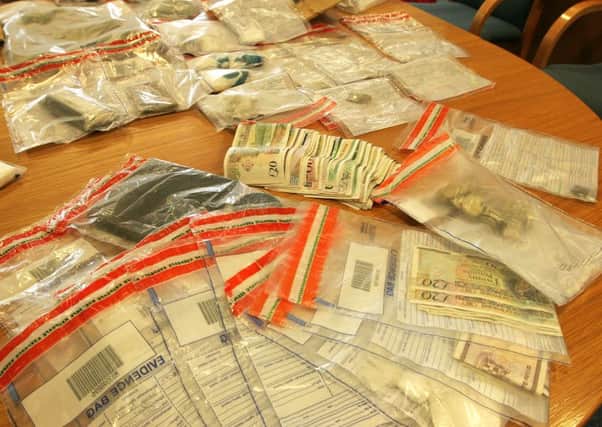 Drugs and cash seized during raids in Limavady in January 2012. (File pic)