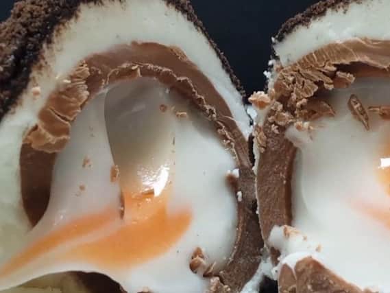 Chef Ben Churchill, 30, has transformed the traditional British Scotch egg into a sweet dish that features a gooey Creme Egg at its centre.