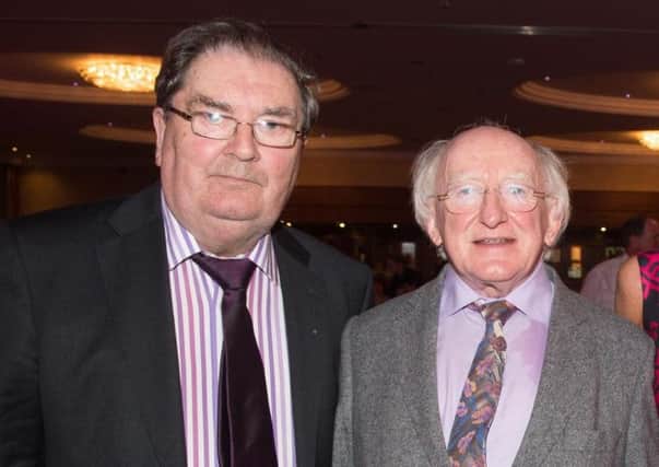 John Hume pictured with Michael D Higgins in Inishowen back in 2014.