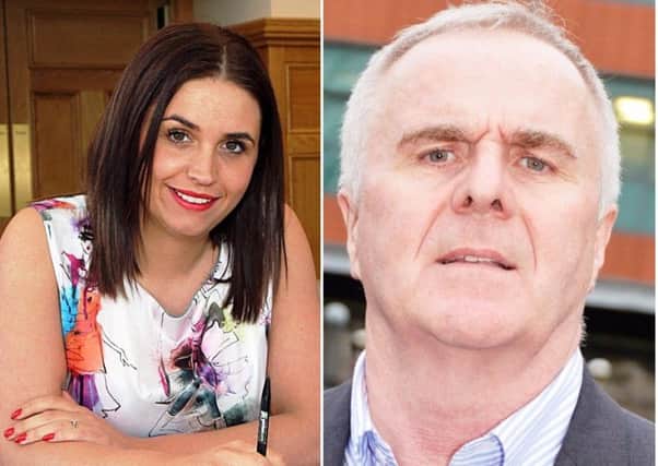 Sinn Fein candidates Elisha McCallion and Raymond McCartney.
