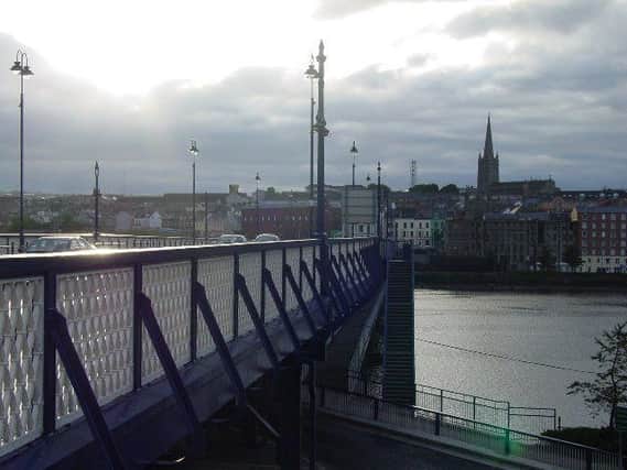 Police arrested a man jogging in the nude at Craigavon Bridge.