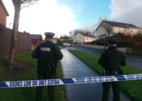 The cordon at Earhart Park in Derry this afternoon.