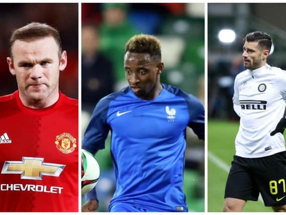 Wayne Rooney, Moussa Dembele and Antonio Candreva.