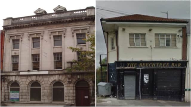 The former bank near the top of Shipquay Street and the former Beechtree Bar on Beechwood Avenue.
