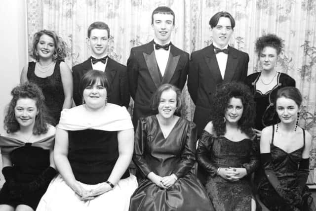 Pictured at the annual St Brigids High School formal are, seated, Sonya Doran, Emma Healy, Joanne Concannon, Theresa Killen and Christine McGuinness. At back are Patricia Coyle, Patrick McDaid, Ciaran Mullan, Damien McCaul and Roisin Walsh.,