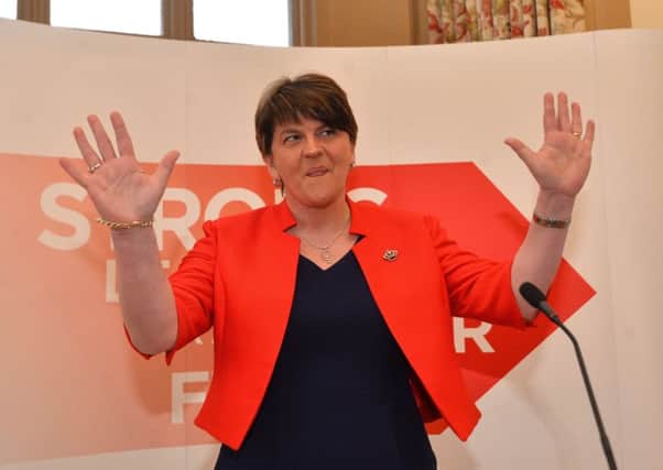 DUP leader, Arlene Foster, pictured at an event in Lurgan on Monday. (
Photo: Colm Lenaghan/Pacemaker Press)