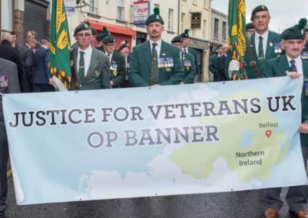 The veterans' campaigners on a previous march. Their Derry parade is scheduled for Saturday March 4