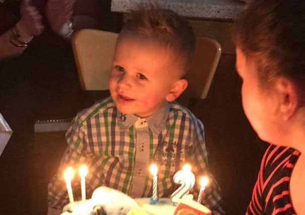 Charlie celebrating his second birthday last Sunday