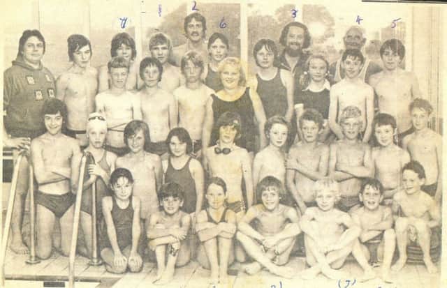Years gone by.... Young members of the Foyle Amateur Swimming Club who took part in a sponsored swim from Rathmullan to Buncrana. Included at back are (l-r) Liam Ball, Ray Cossum and Len Ball.