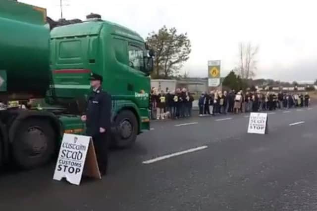The rally took place on the crossing between Derry and Bridgend, Co. Donegal on Saturday morning.
