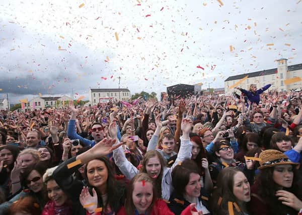 The crowd at Radio One's Big Weekend, at Ebrington Square in Derry during the City of Culture year in 2013.  (Niall Carson/PA Wire)