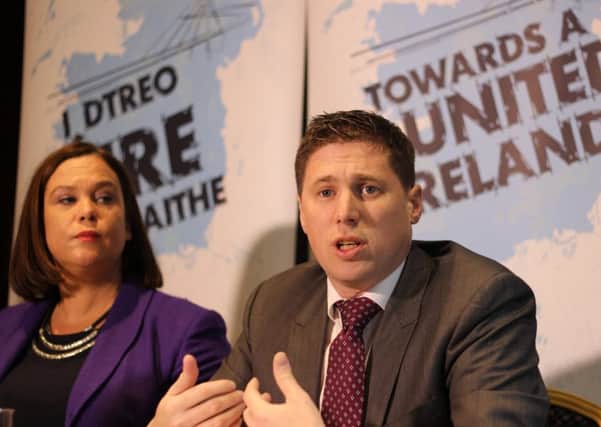 Matt Carthy pictured with Sinn Fein Deputy Leader Mary Lou McDonald.