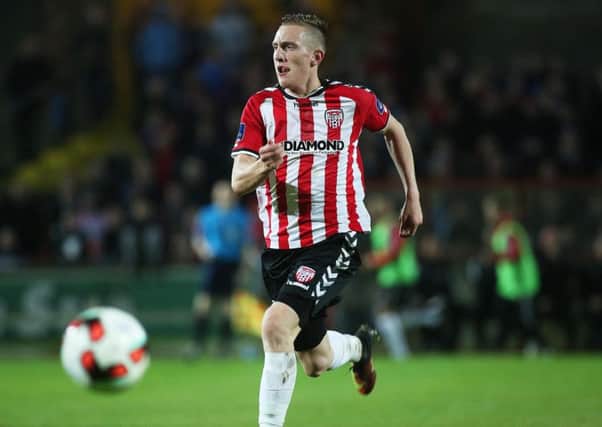 Derry City striker Ronan Curtis headed home their winner against Coleraine.