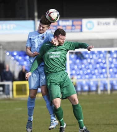 Institute midfielder Aaron Jarvis had a late header cleared off the line against Warrenpoint Town.