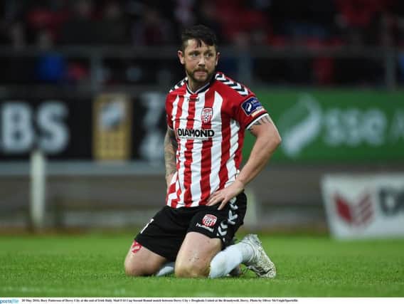 Derry City's start striker, Rory Patterson faces an anxious wait before he discovers the extent of his medial ligament damage sustained during Friday night's 4-1 win over Bohemians at Dalymount.