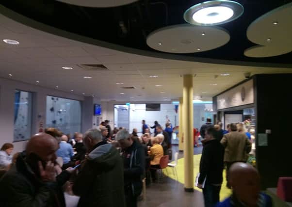 The foyer at the Foyle Arena on Friday morning.
