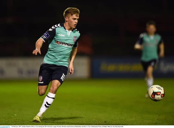 BIG YEAR AHEAD . . . Derry City midfielder, Joshua Daniels gets his point across during the SSE Airtricity League Premier Division match between Bohemians and Derry City at Dalymount Park last Friday night.