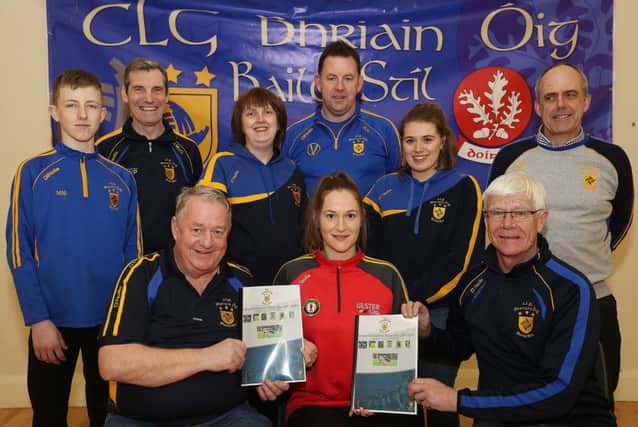 Pictured at the launch of Steelstown Brian Og's first ever Football Development Action plan this week are; Back row, l-r, Michael Moore, James McGurk, Brid Moore, Brendan Hughes, Niamh Cusack and Dominic Concannon. Front row, left to right, Michael Heffernan (Club Chairman), James McGurk (Coaching Officer) and Lizzie Keys (Ulster GAA).
