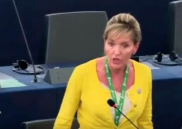 Martina Anderson, MEP, pictured addressing the European Parliament on Monday evening.