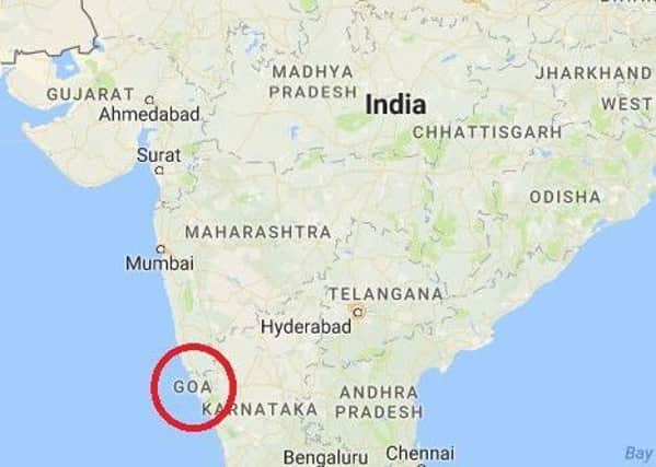 The woman's body was found at "an isolated open space" in Goa.